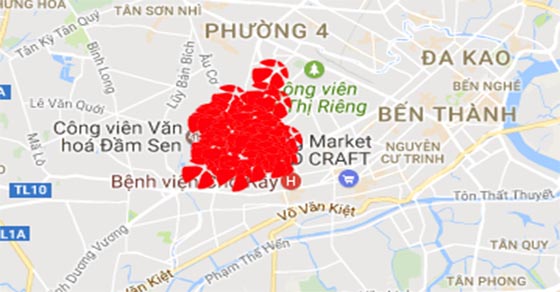 các điểm bán xổ số Mega 6/45 tại quận 11, TP Hồ Chí Minh
